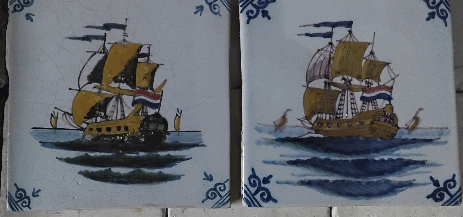 Tichelaar Makkum (met VOC schepen - 12,8 cm), Ophalen