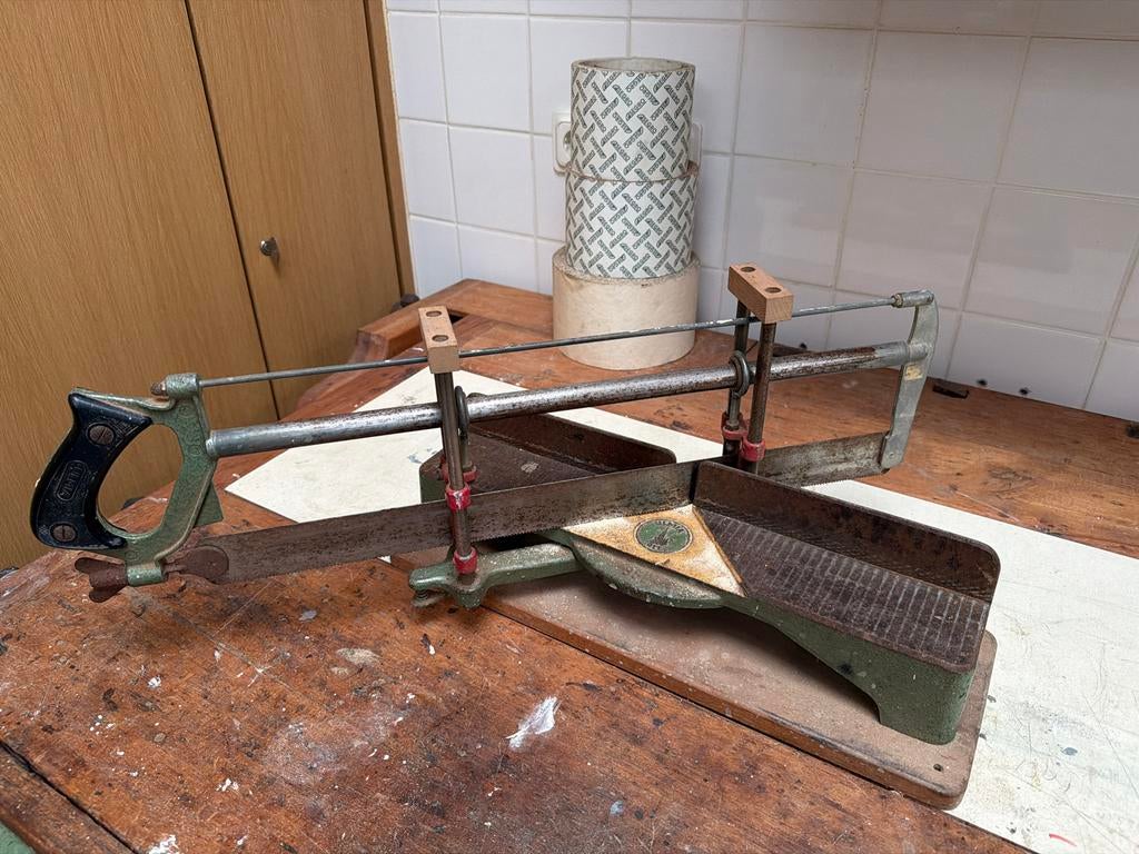 Vintage Ulmia Ott 352 verstekzaag - Oude handzaag brocante, Ophalen of Verzenden, Gebruikt