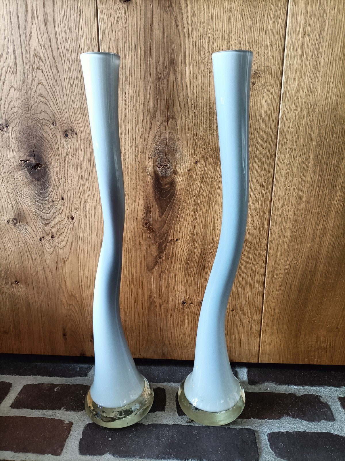 2 vintage krosno art glass (?) vaasjes. Jaren 70, Ophalen