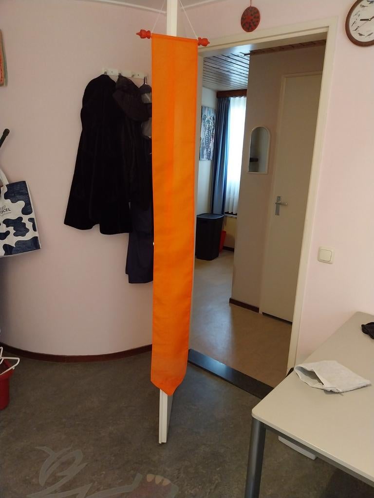 Nederlandse vlag met stok en wimpel, Diversen, Vlaggen en Wimpels, Ophalen of Verzenden, Gebruikt