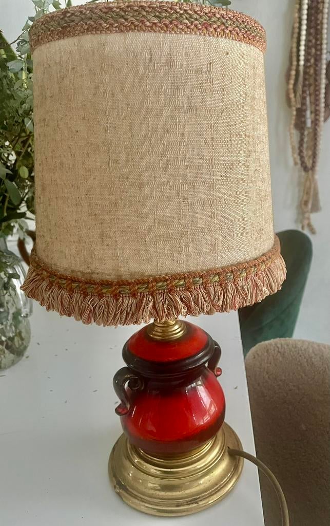 Vintage lamp met kap, Ophalen of Verzenden