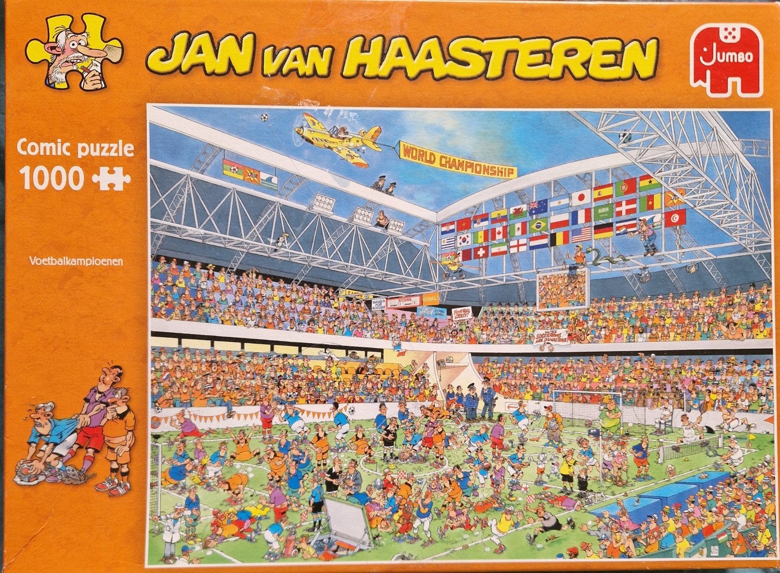 Jan van Haasteren Voetbalkampioenen 1000 stukjes, Ophalen of Verzenden, 500 t/m 1500 stukjes, Gebruikt, Legpuzzel