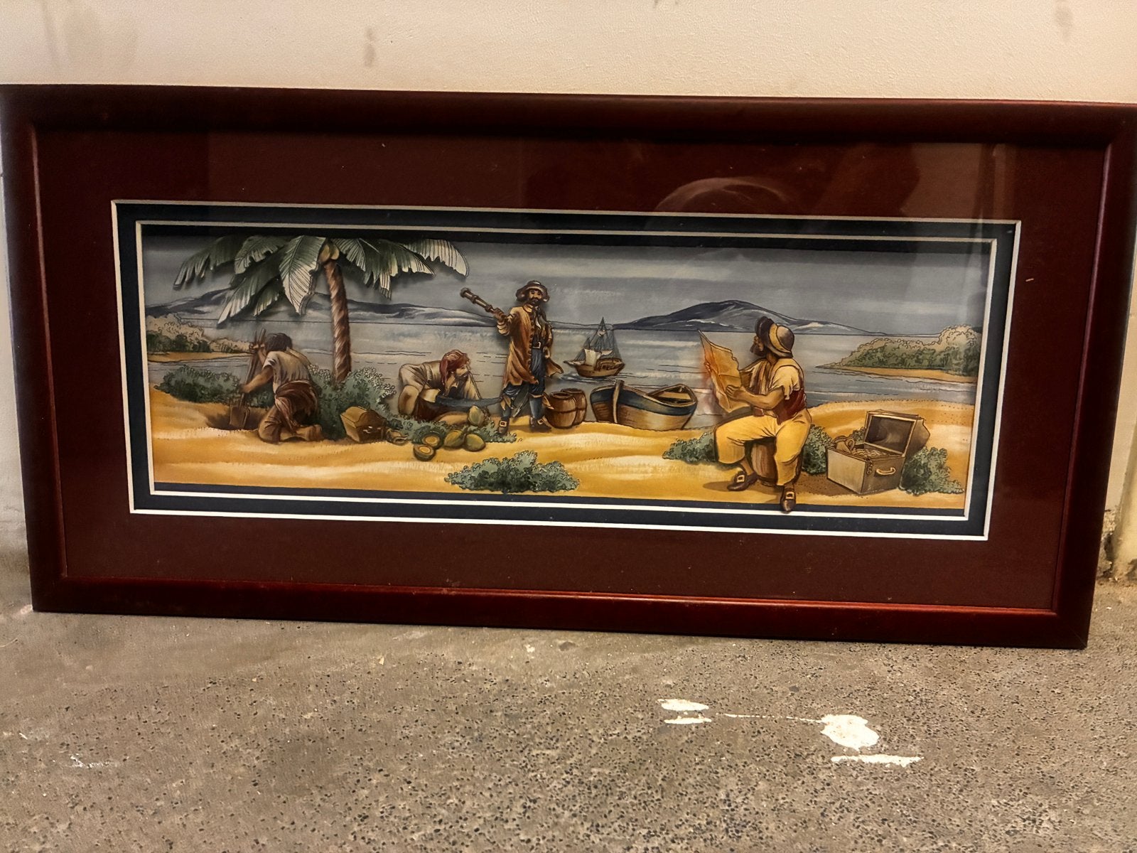 Oud 3D schilderij lijst piraten, Ophalen