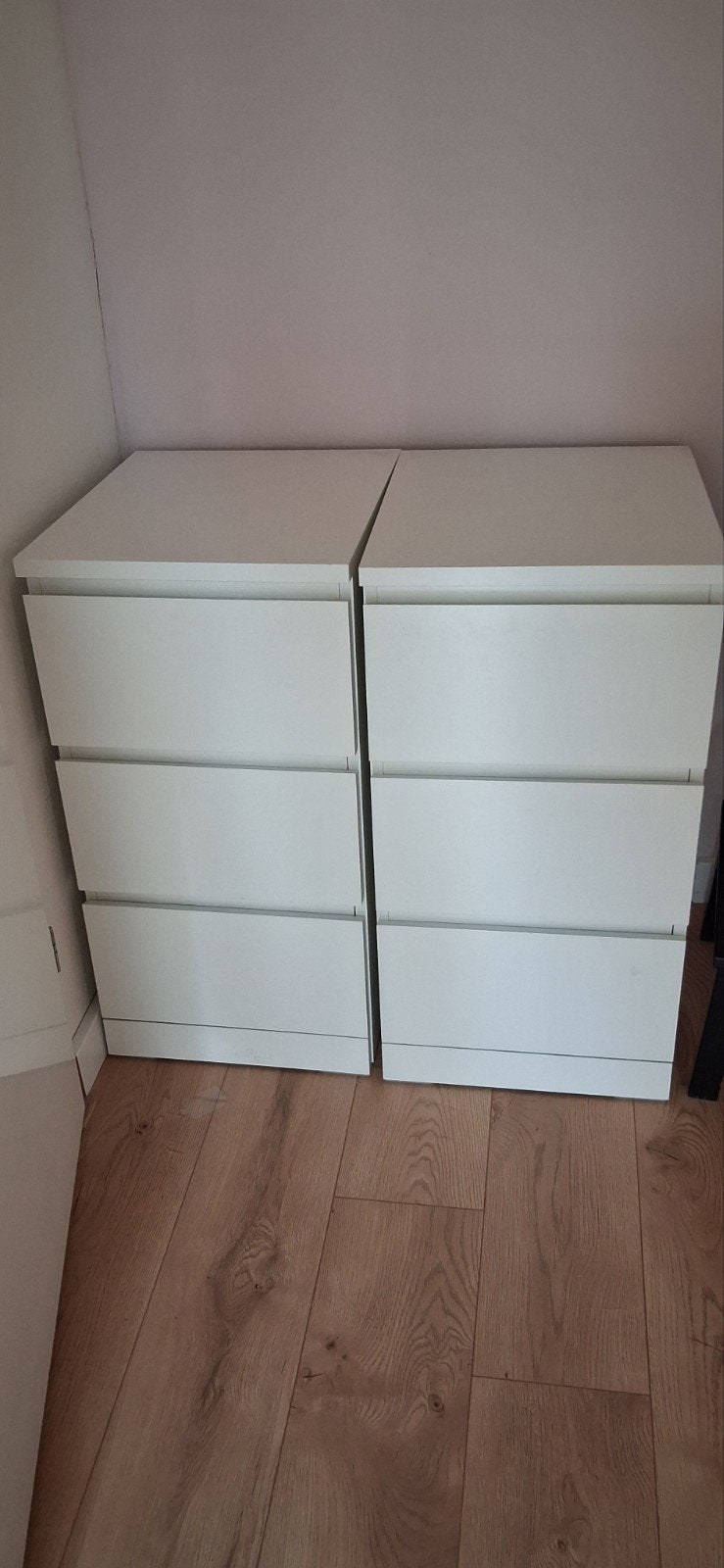 2 witte ikea malm ladekasten met 3 lades, Ophalen, Overige materialen, Minder dan 50 cm, Modern, functioneel