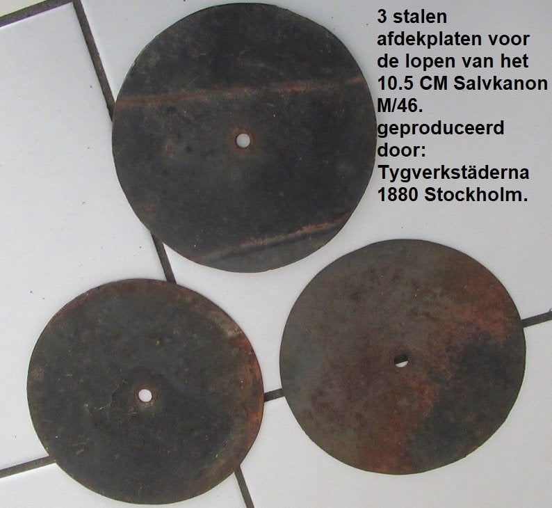 Zweden stalen afdekplaten voor M/46 kanonslopen, Verzamelen, Ophalen of Verzenden, Landmacht, Overige gebieden, Overige typen