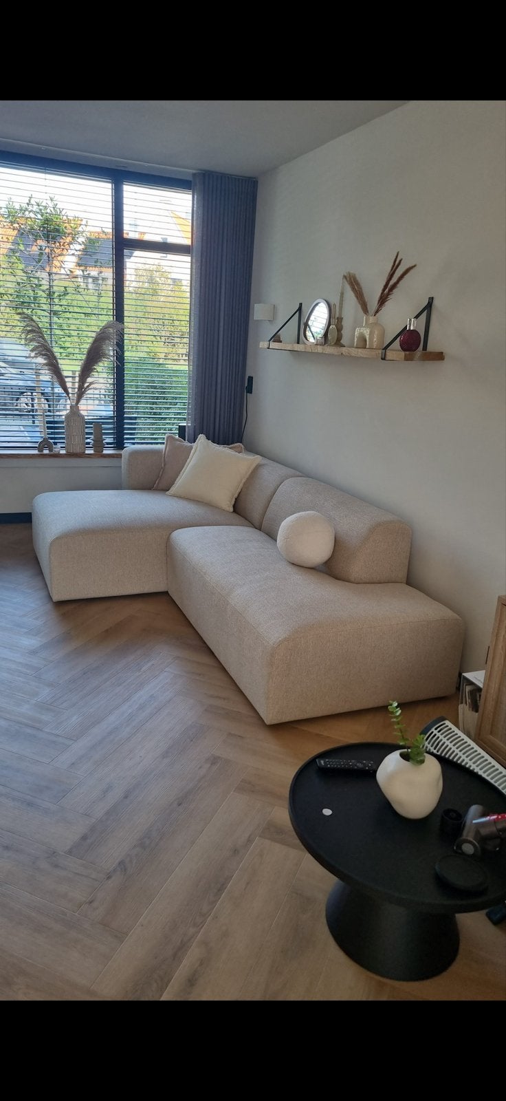 By SIDDE Finn loungebank - Simply Beige, Ophalen, 250 tot 300 cm, Hoekbank, Zo goed als nieuw