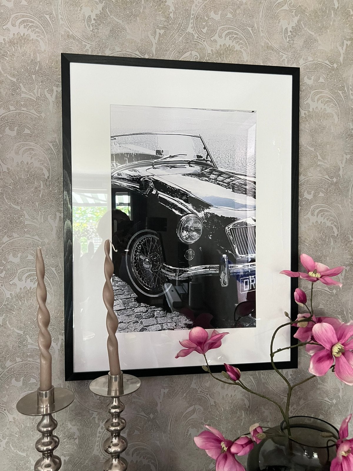 Riviera Maison Wall Art Classic Cars 3 stuks, Schilderij, Ophalen of Verzenden, Zo goed als nieuw, Zwart
