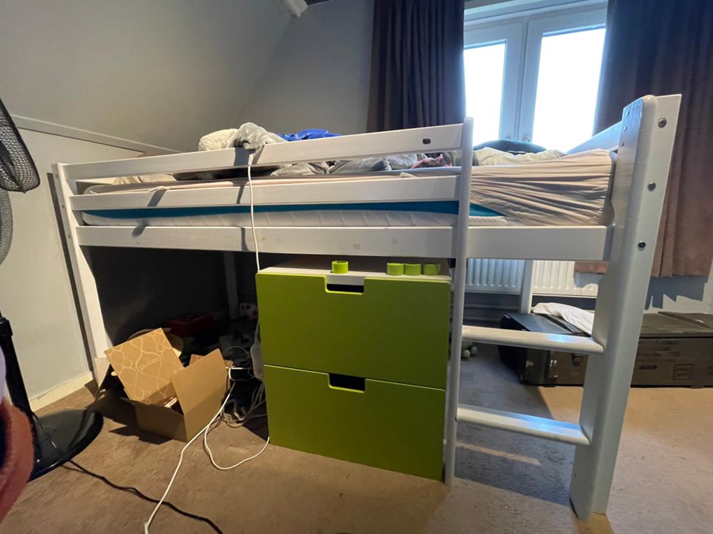IKEA 1x Småstad halfhoogslaper, Ophalen, 85 tot 100 cm, Gebruikt, Lattenbodem