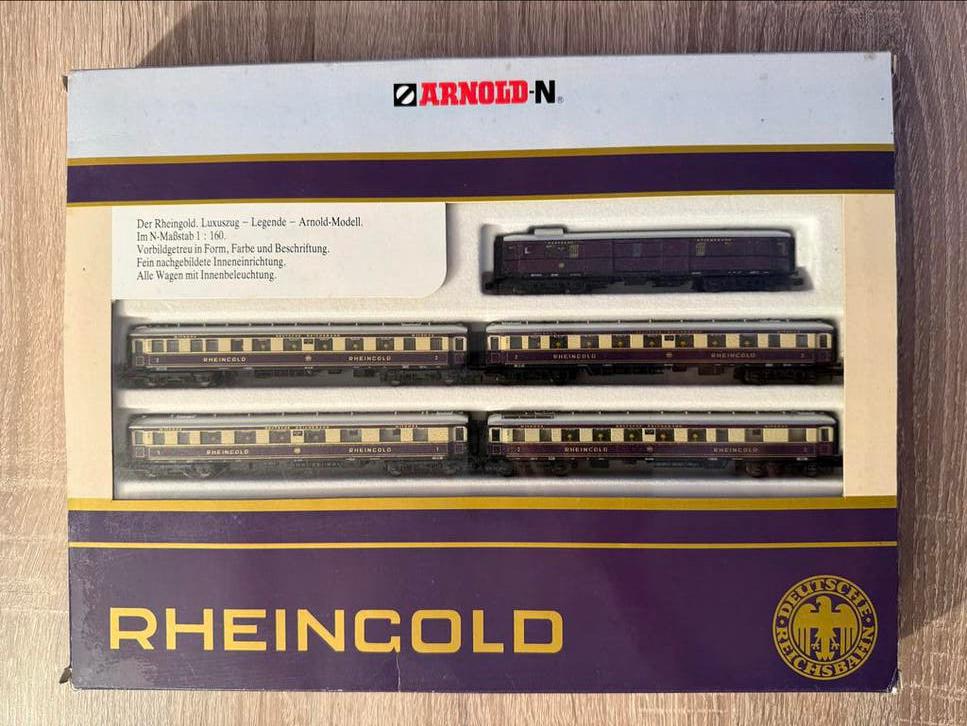 Arnold (N-spoor) Rheingold - Treinset met verlichting, Hobby en Vrije tijd, Arnold, Treinset, Gelijkstroom, Ophalen of Verzenden