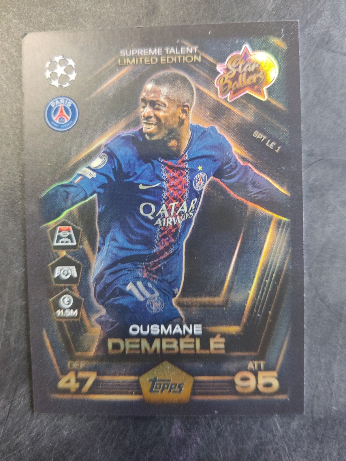 Ousmane Dembélé Topps Match Attax Limited Edition Kaart, Ophalen of Verzenden, Zo goed als nieuw, Buitenlandse clubs, Spelerskaart