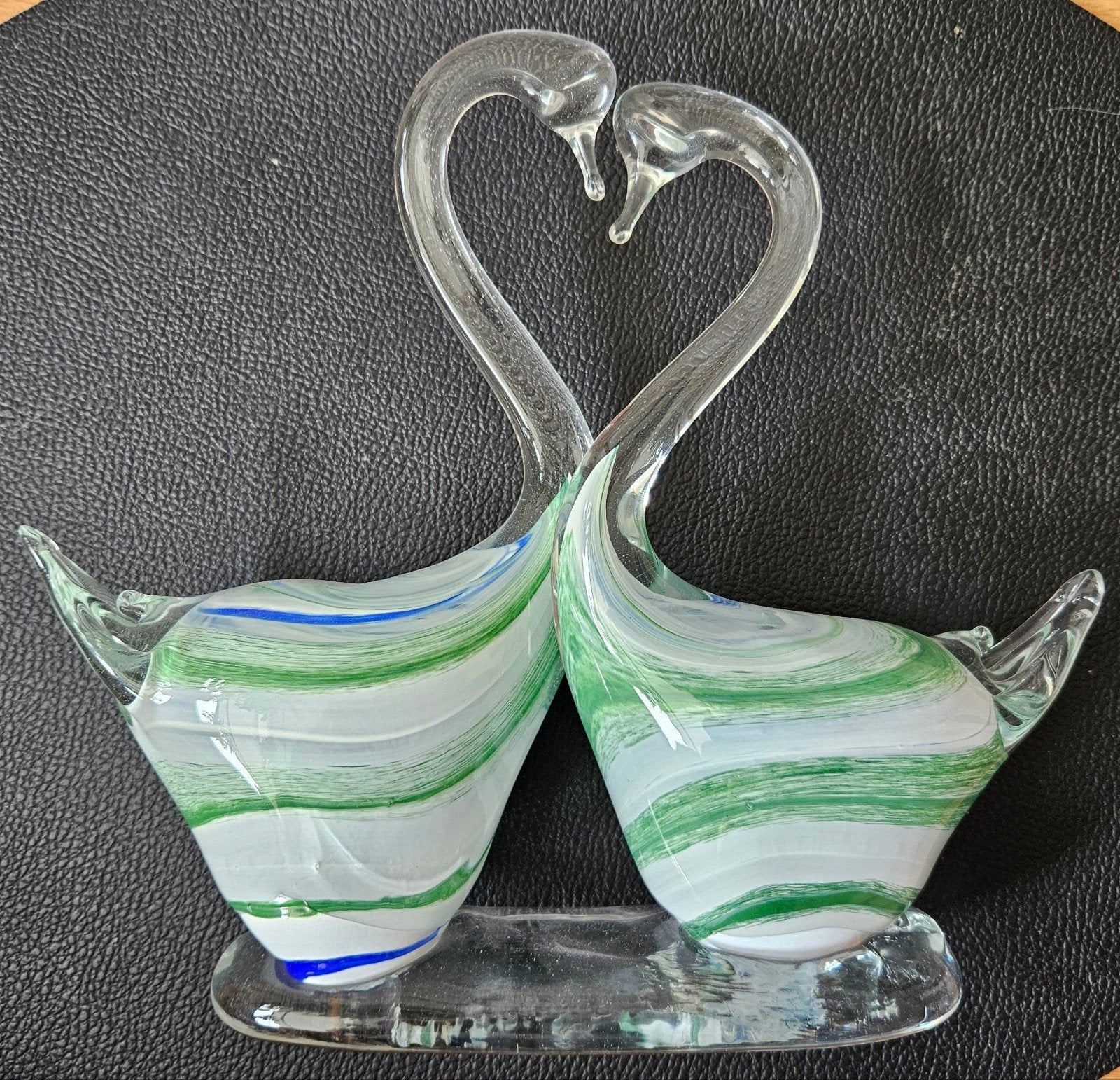 Vintage Handgeblazen Glaskunst Zwanen Koppel, Antiek en Kunst, Ophalen of Verzenden