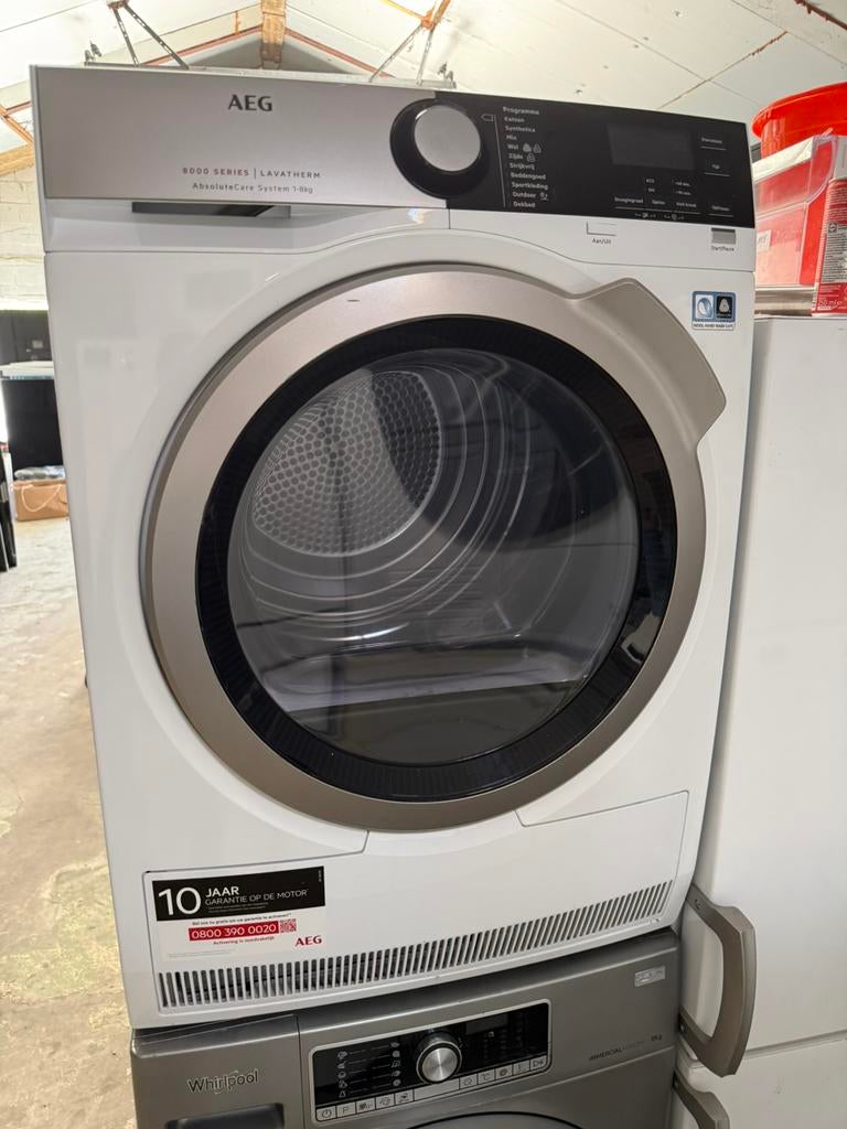 AEG T8DE86ES 8000-serie warmtepompdroger 8 kg – gebruikt, Witgoed en Apparatuur, Wasdrogers, Gebruikt, Condens, Bovenlader, 8 tot 10 kg