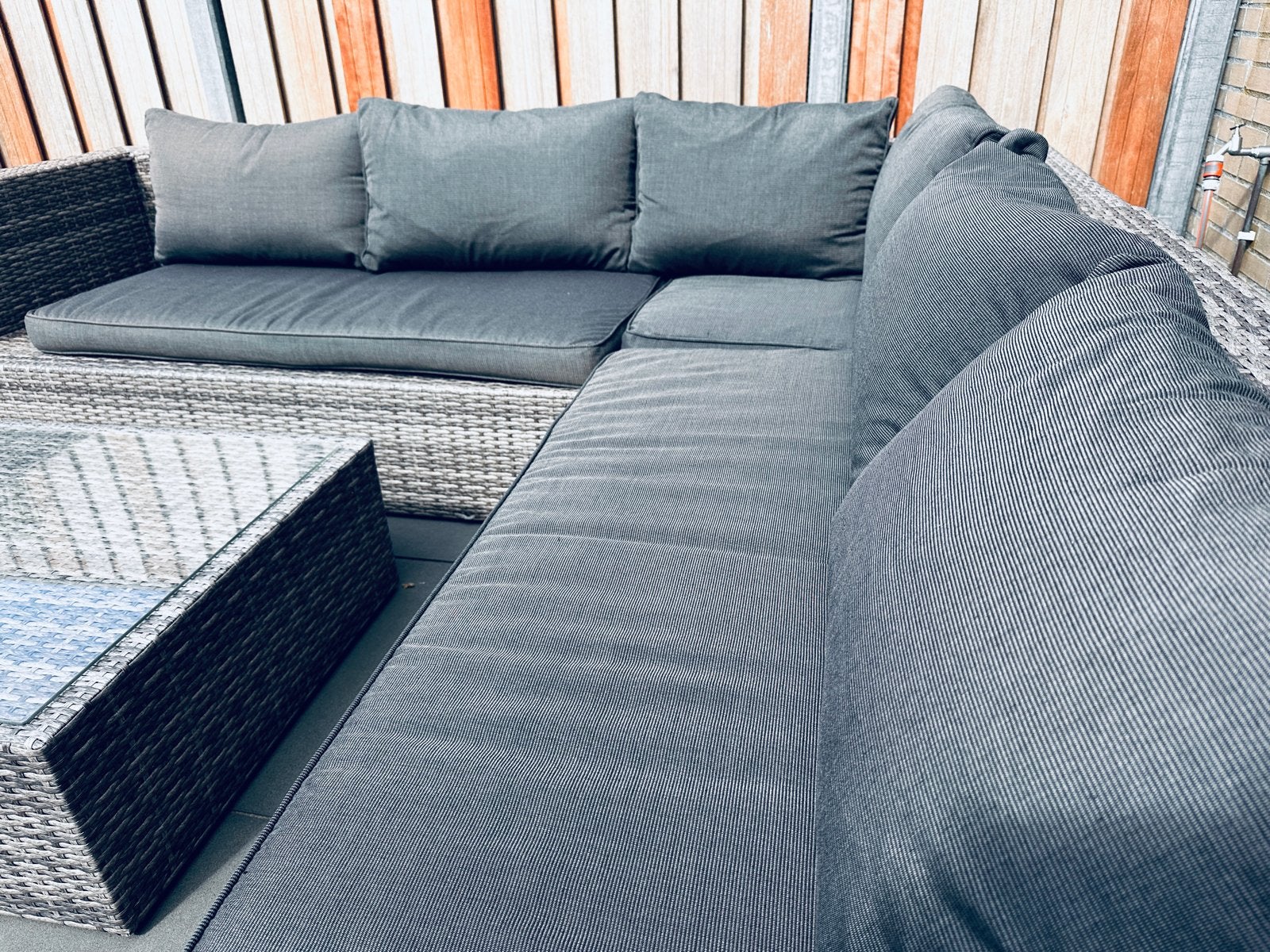 Kussens voor lounge set, kleur grijs, Tuin en Terras, Ophalen, Gebruikt
