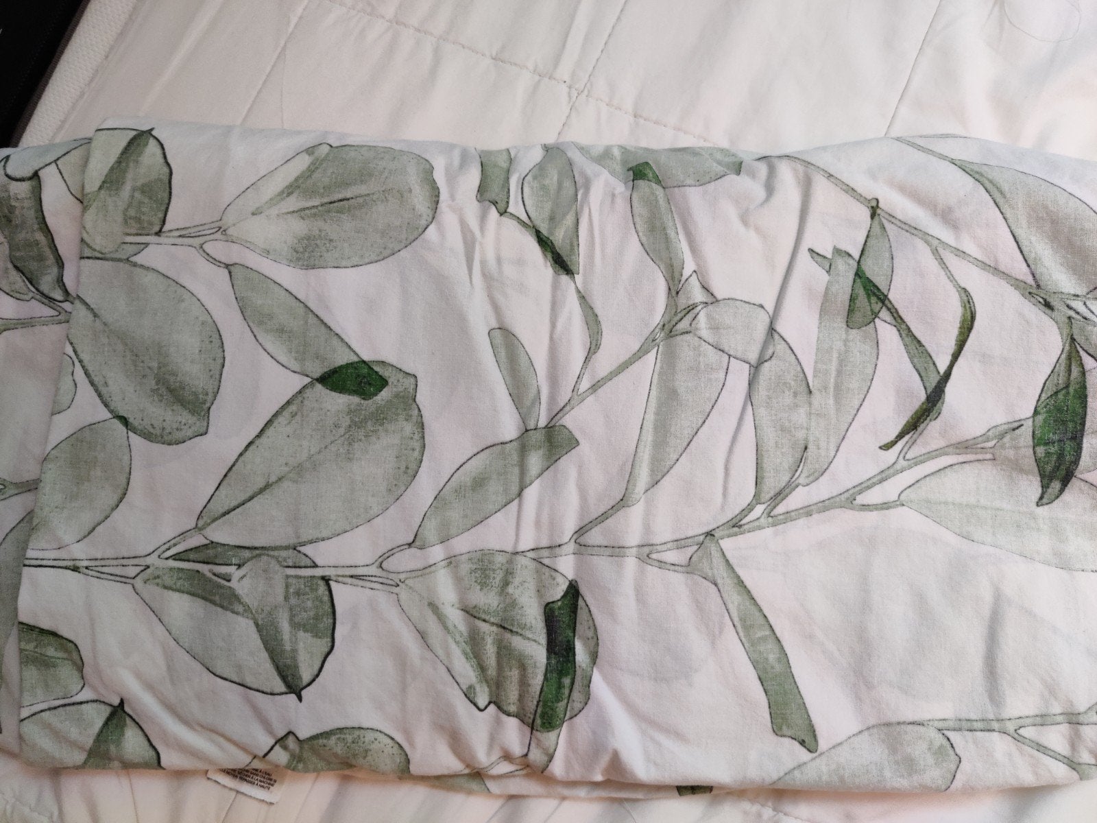 Dekbedovertrek H&M Home 200x200 met bladerenprint, Gebruikt, Dekbedovertrek, Tweepersoons, Ophalen of Verzenden