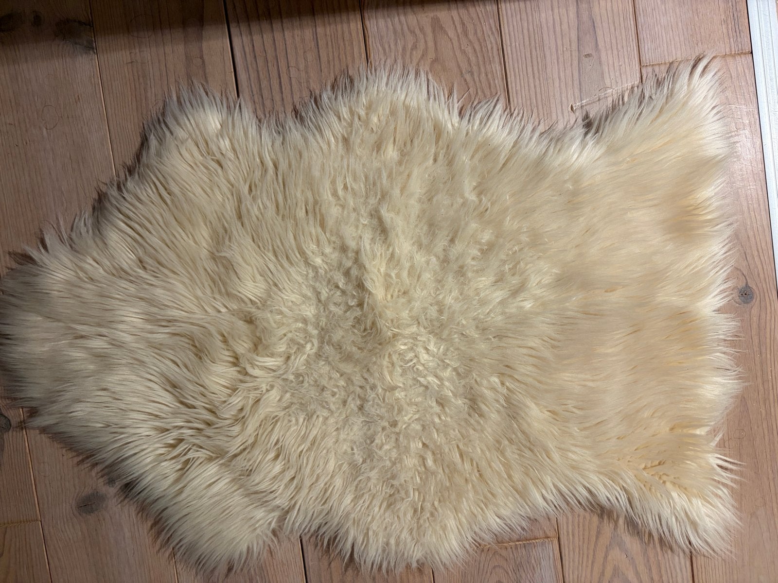 Zachte imitation schapenvacht  - Goede kwaliteit, Zo goed als nieuw, Crème, Overige vormen, 50 tot 100 cm