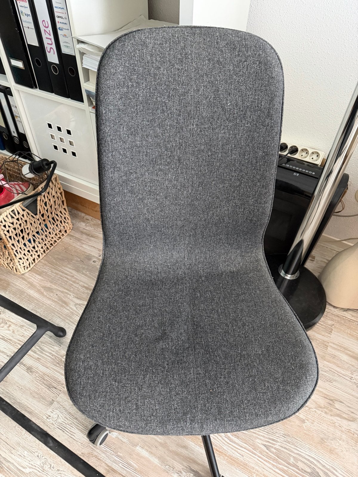 IKEA LÅNGFJÄLL Bureaustoel - Donkergrijs/Zwart, Ophalen, Gebruikt, Grijs, Bureaustoel