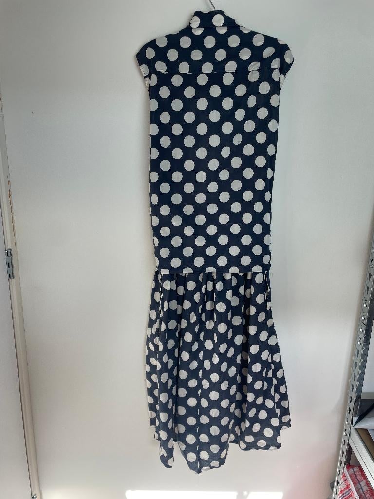 Sofie D’hoore polkadot gedrapeerde jurk blauw wit 36, Blauw, Ophalen of Verzenden, 47 Rue des Petits Carmes Bus 1D, 1000 Bruxelles