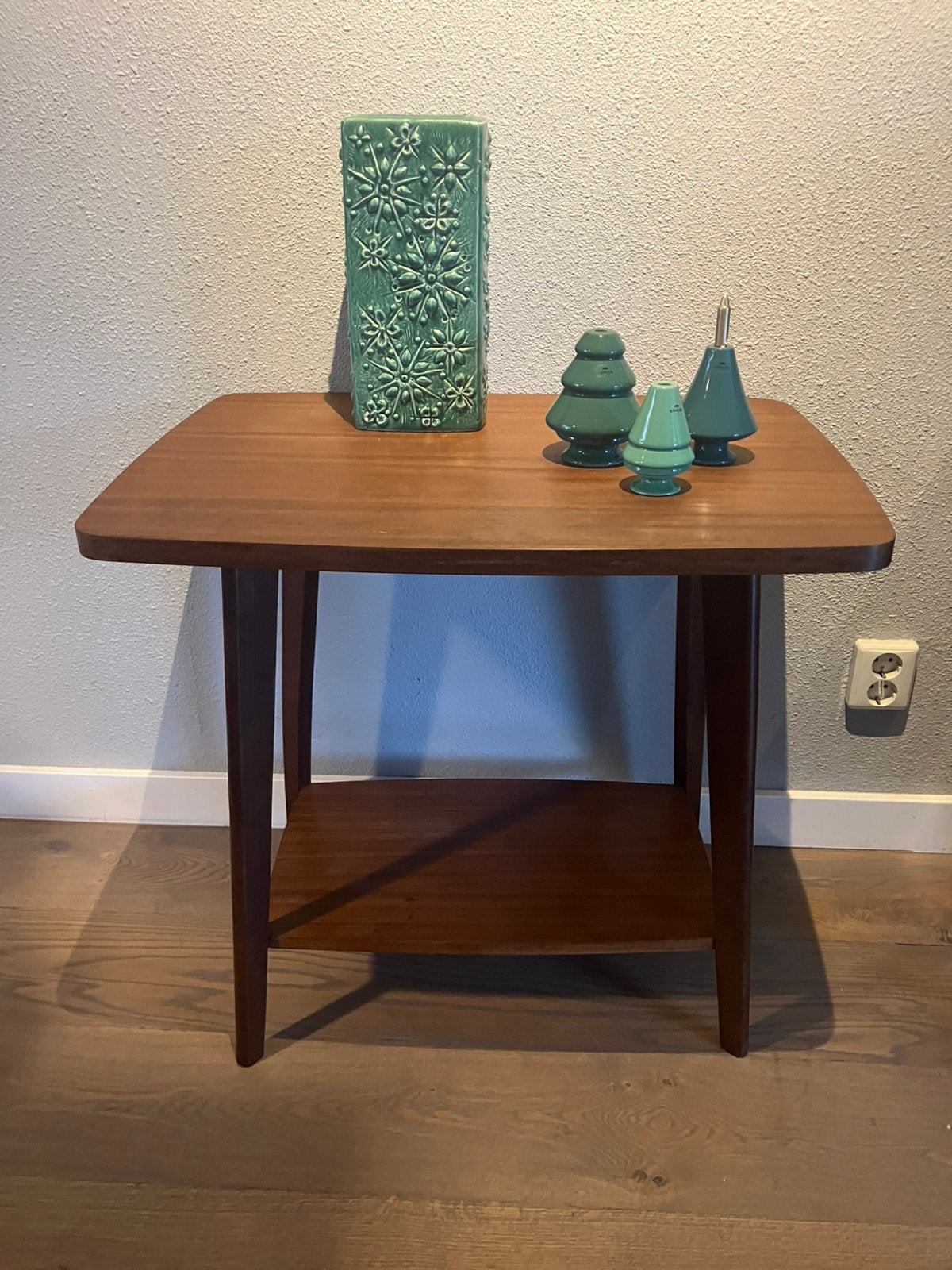 Vintage teak Side table, Ophalen, Gebruikt, 50 tot 100 cm, Teakhout