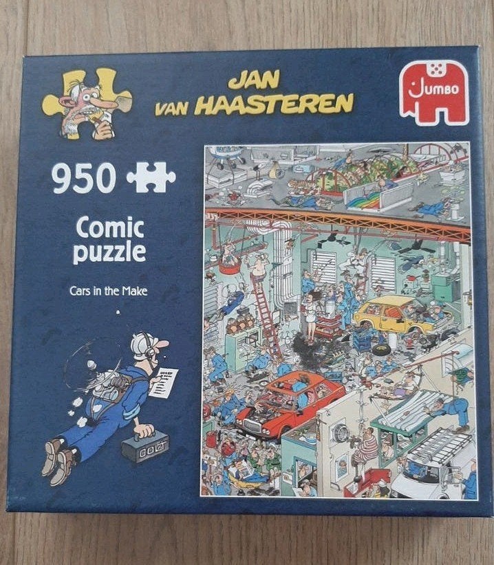 Jan van Haasteren Puzzel 950 stukjes - Cars in the Make, Hobby en Vrije tijd, Denksport en Puzzels, Ophalen of Verzenden, 500 t/m 1500 stukjes