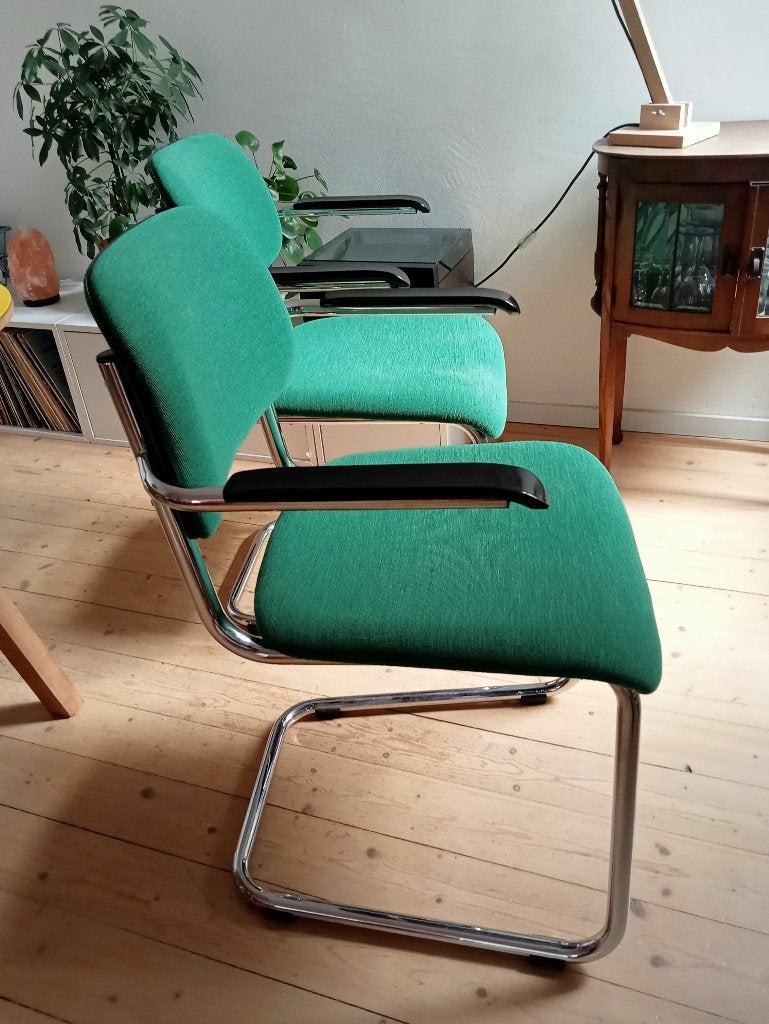 Buisframestoelen groen 2x, Ophalen, Twee, Overige kleuren, Metaal