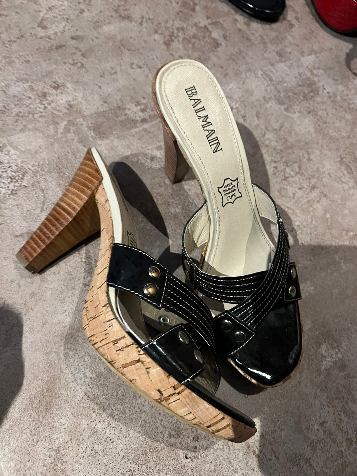 BALMAIN hakken met Studs maat 39 origineel zgan, G, Zwart, Zo goed als nieuw, H