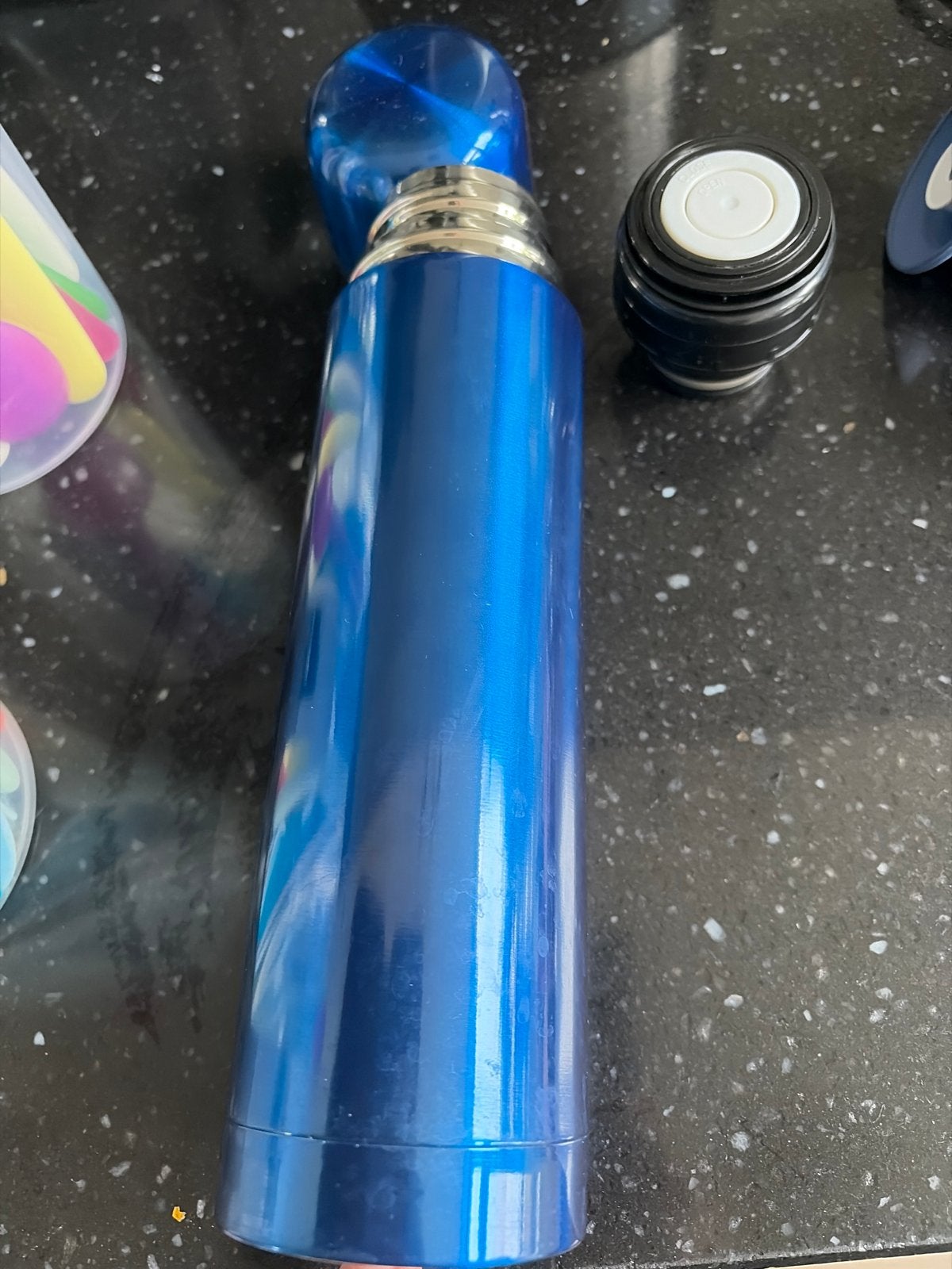 Zgan blauwe thermosfles voor 2 kopjes, Overige typen, Ophalen of Verzenden, Zo goed als nieuw, Blauw