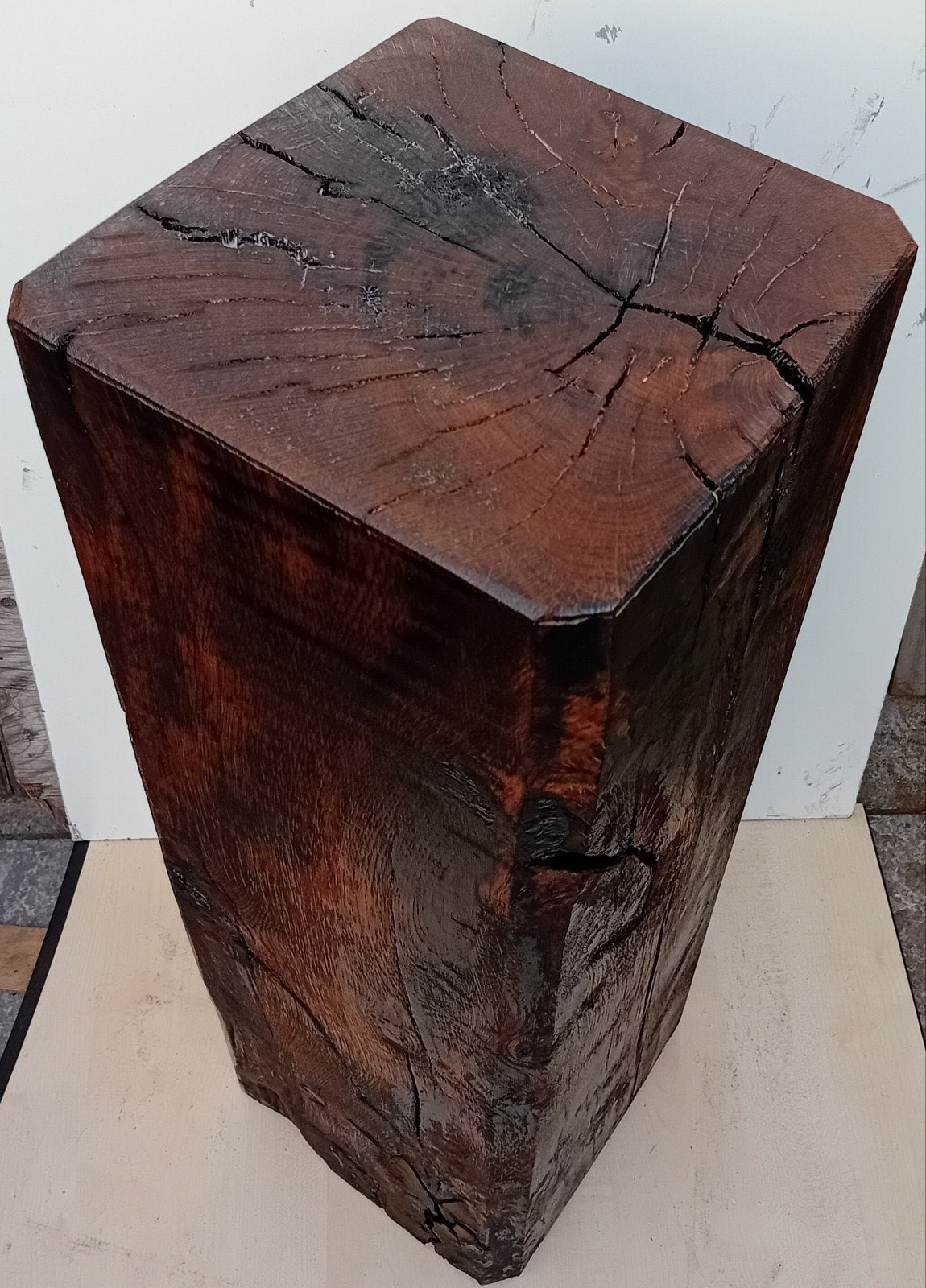 Te koop Eikenhouten Zuil/ sokkel/ pilaar, Ophalen