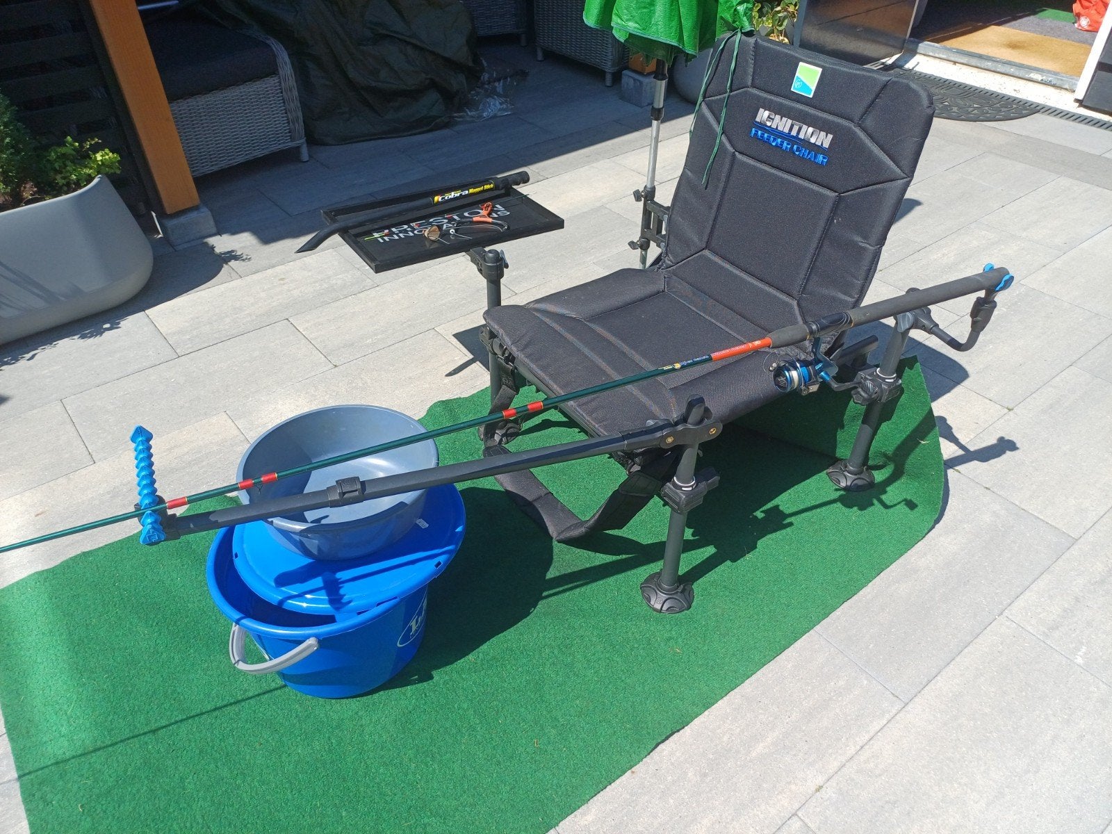 preston  ignition  feederchair  30mm pooten in NIEUWSTAAT, Ophalen, Zo goed als nieuw, Complete set