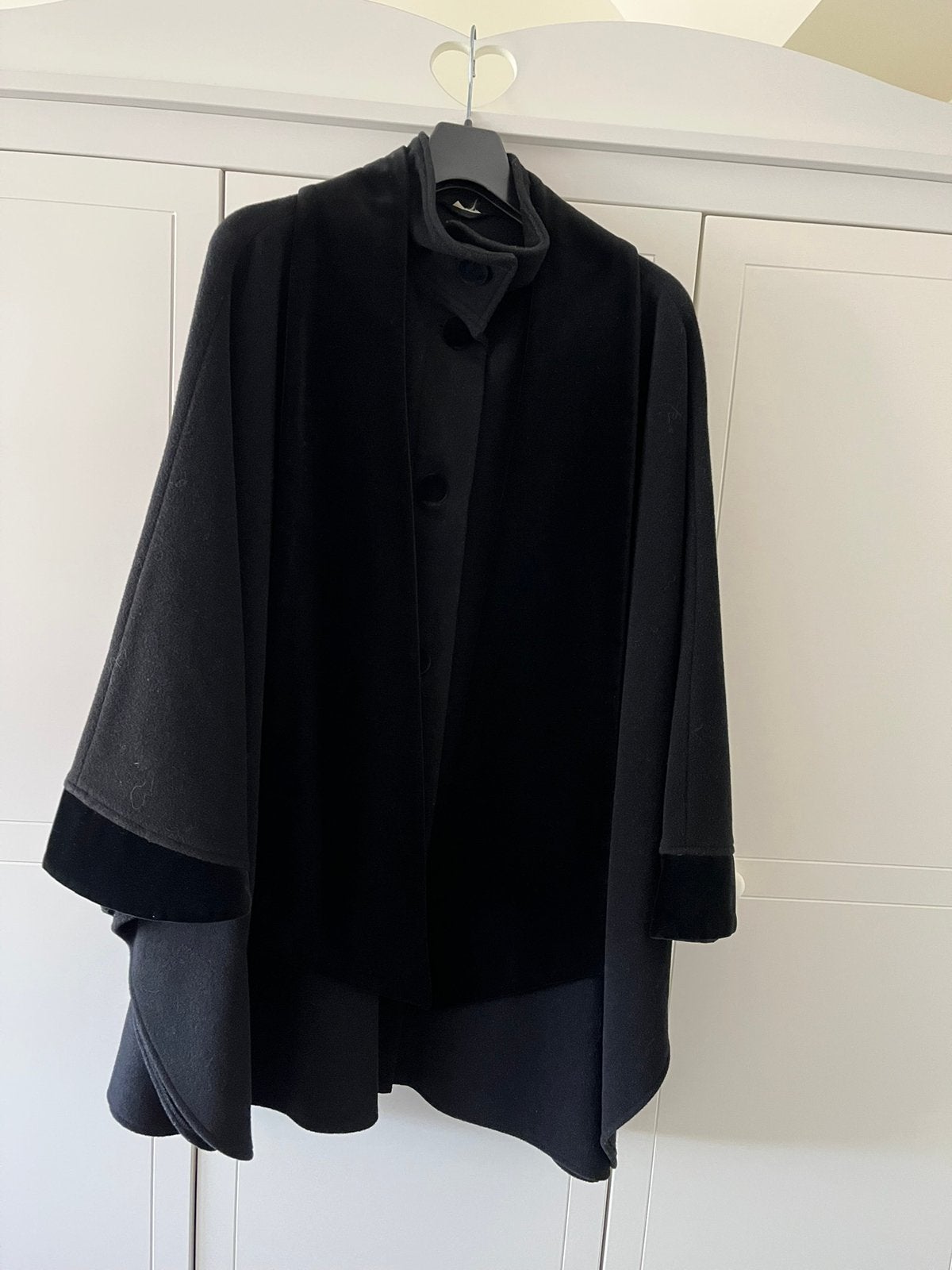 Dames wollen winter cape / poncho / mantel zwart one size, Ophalen of Verzenden, Zo goed als nieuw, Maat 46/48 (XL) of groter