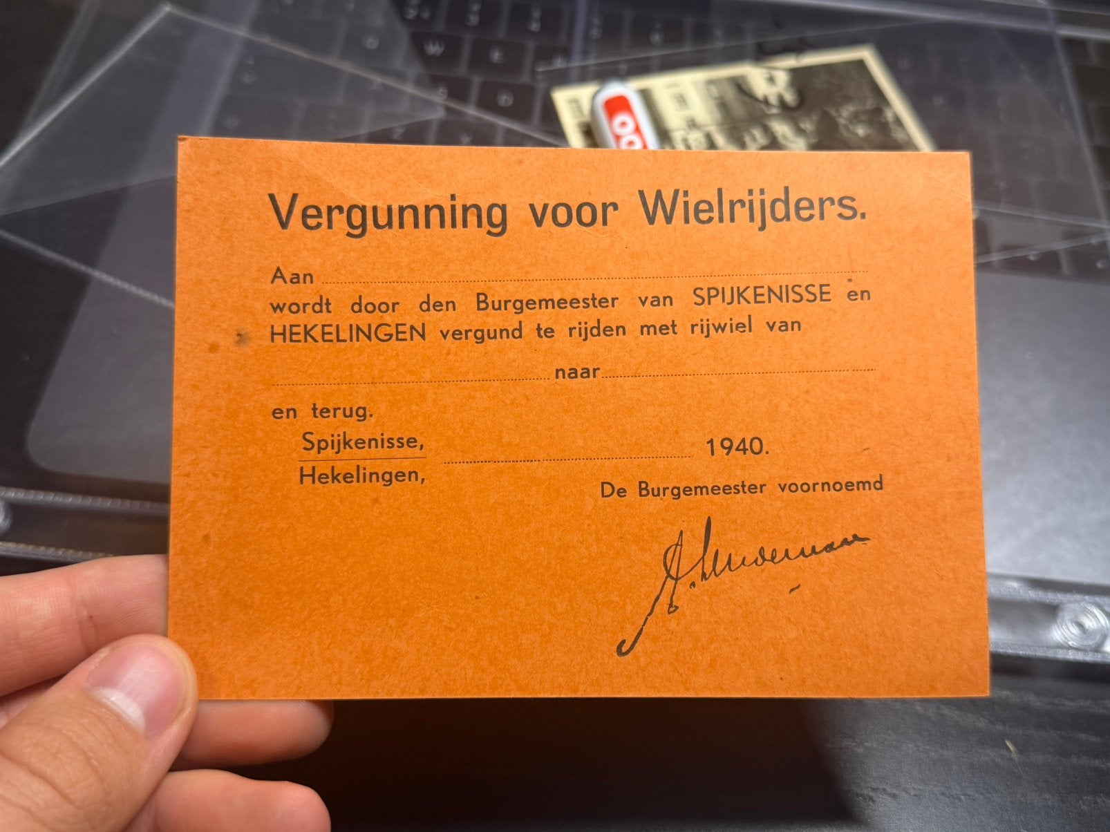 Vergunning voor wielrijders spijkenisse hekelingen, Ophalen of Verzenden, Nederland