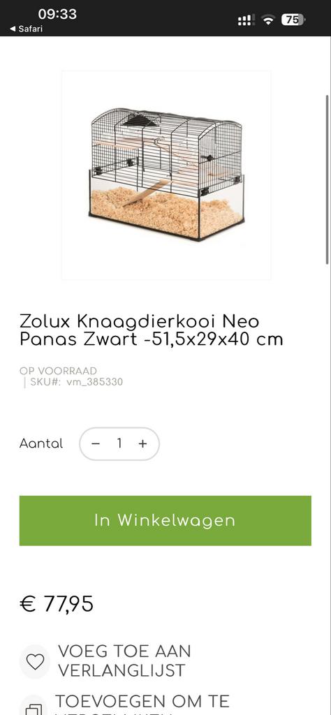 Zolux Knaagdierkooi/hamsterkooi + alle toebehoren, Dieren en Toebehoren, Kooi, Minder dan 75 cm, Zo goed als nieuw, Ophalen