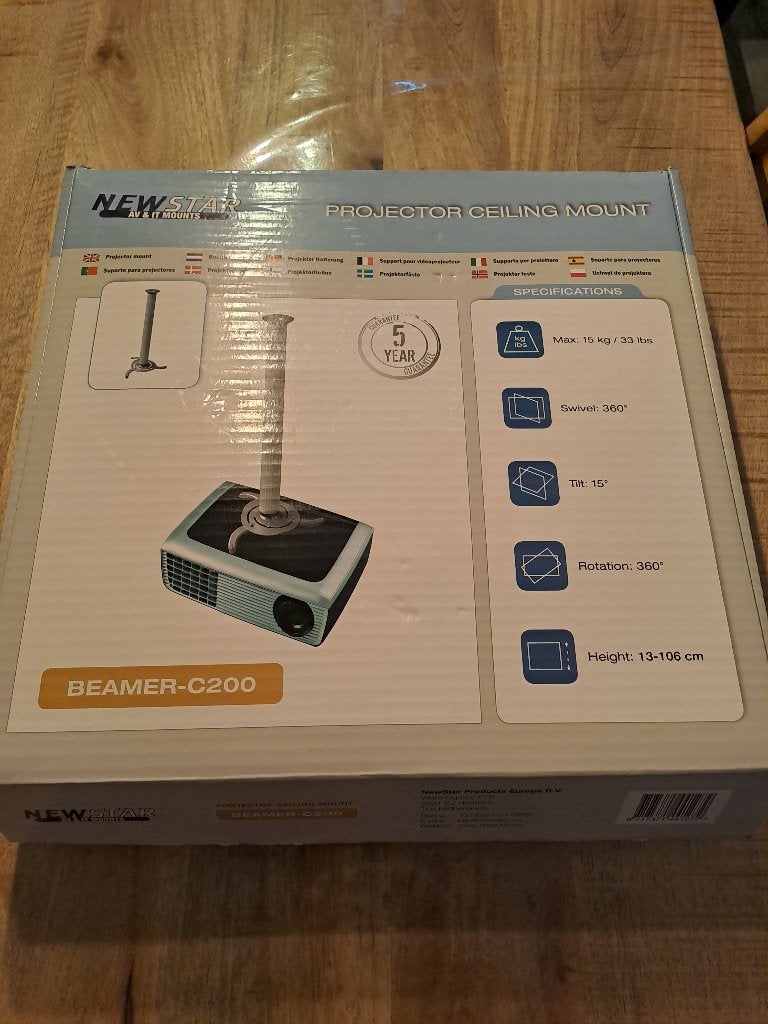 NewStarBEAMER-C200 beamer / projector plafondsteun * ZGAN *, Ophalen of Verzenden, Zo goed als nieuw, Beamerbeugel