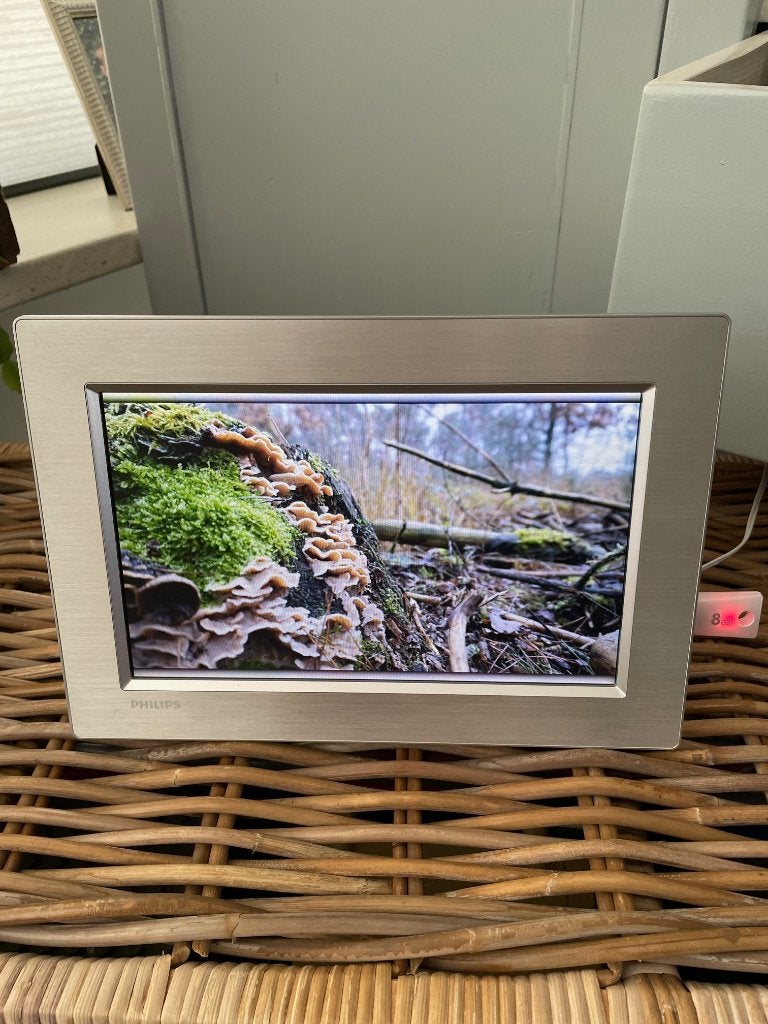 Fotoframe van Philips, voor ophangen of neer te zetten., Gebruikt, Zilver, Ophalen of Verzenden, Met glas