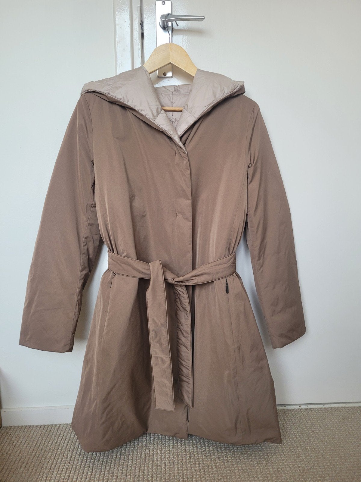 max mara camel waterafstotende omkeerbare dames winterjas m, Ophalen of Verzenden, Zo goed als nieuw, Maat 38/40 (M), Bruin