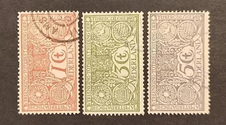 nederland nvph 84 - 86 (1906) echt gelopen, Verzenden, Na 1940, Gestempeld