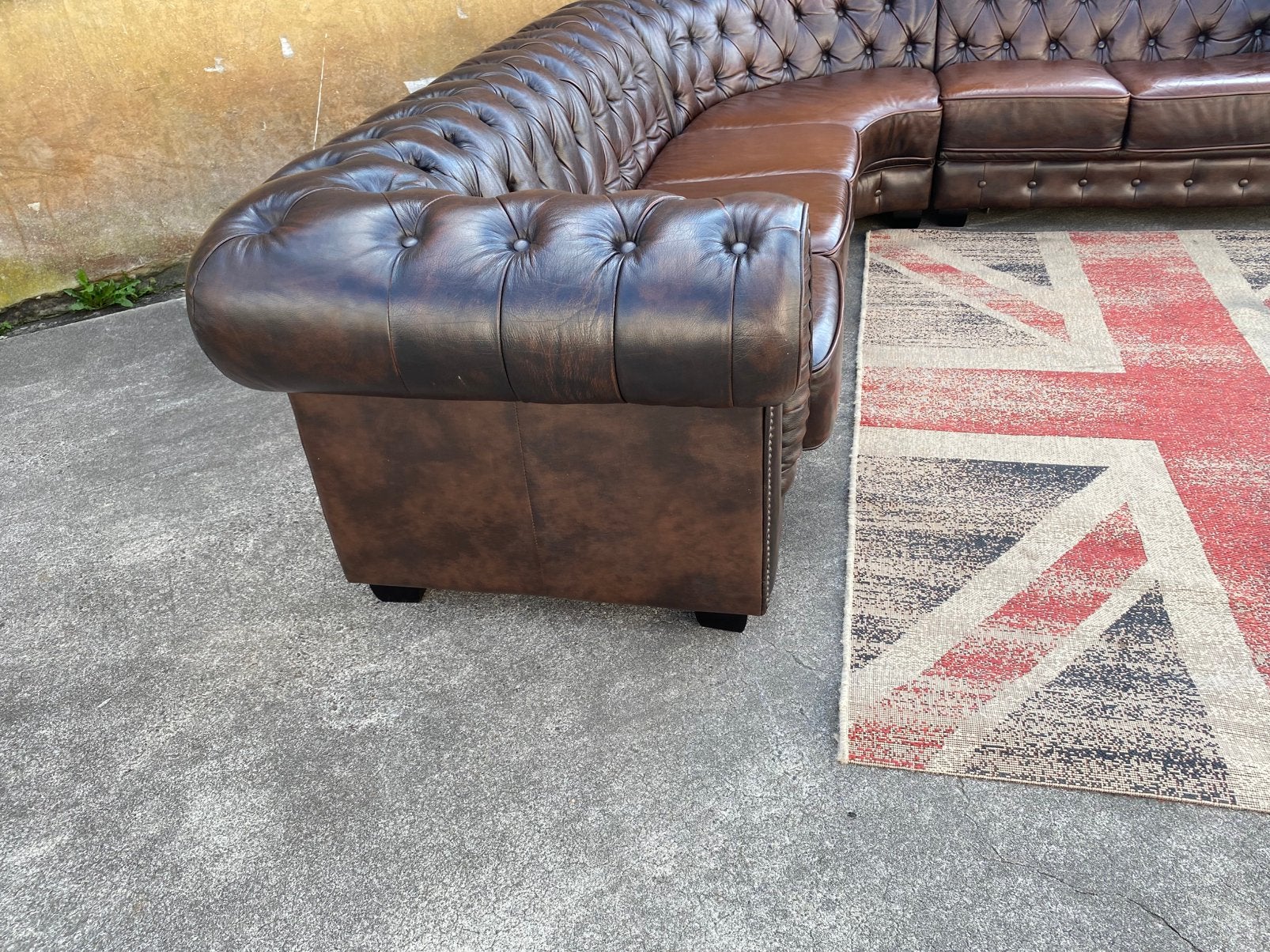 Foto 4 van nieuwstaat ! Chesterfield bruin leren hoekbank Birmingham !!