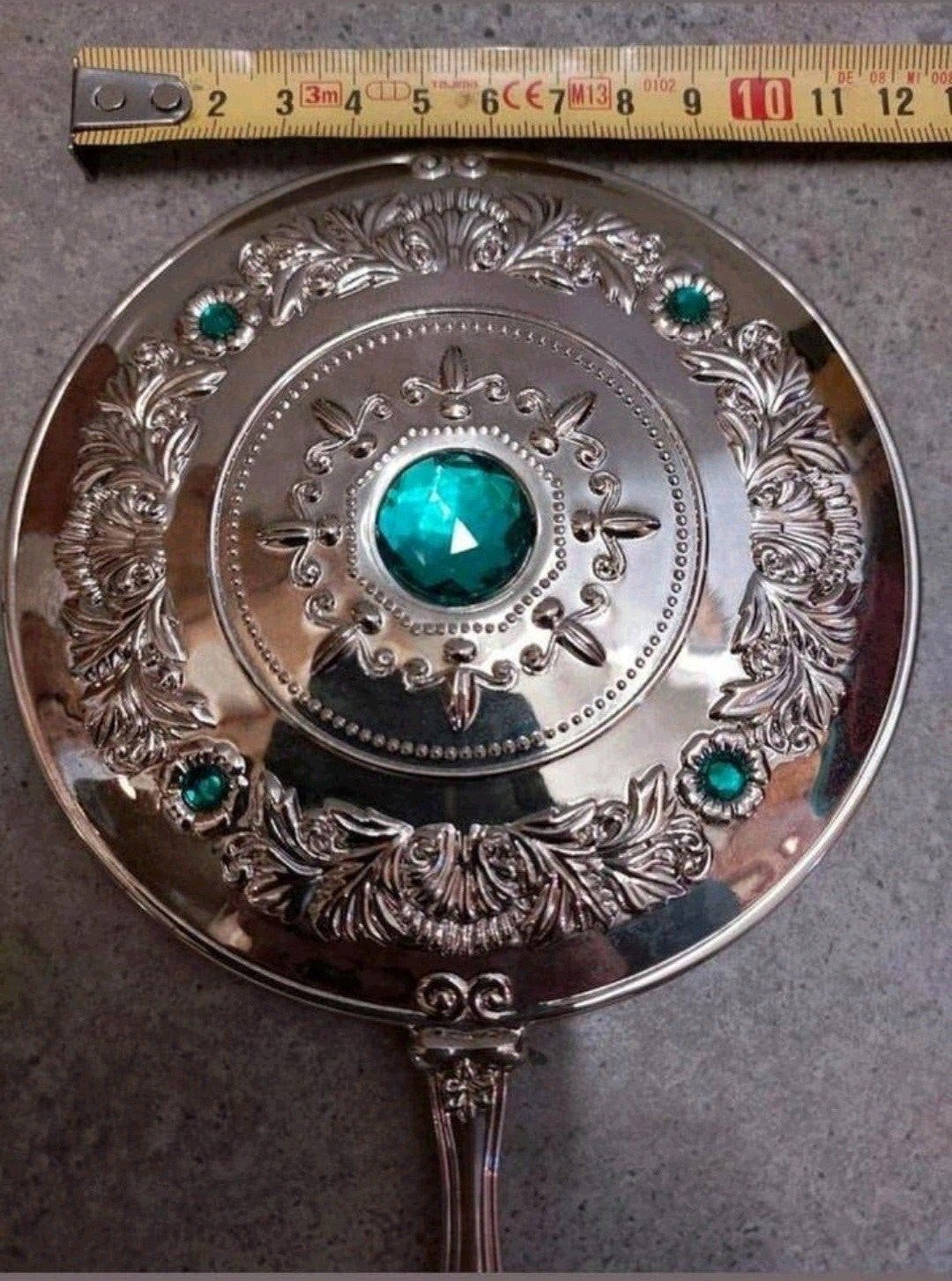 Antieke Zware verzilverde kapspiegel make-up spiegel princes, Ophalen of Verzenden, Overige materialen