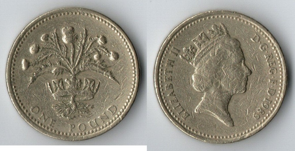 Britse 1 Pond munt 1989 - Schotse Distel, Verzenden, Overige landen, Losse munt