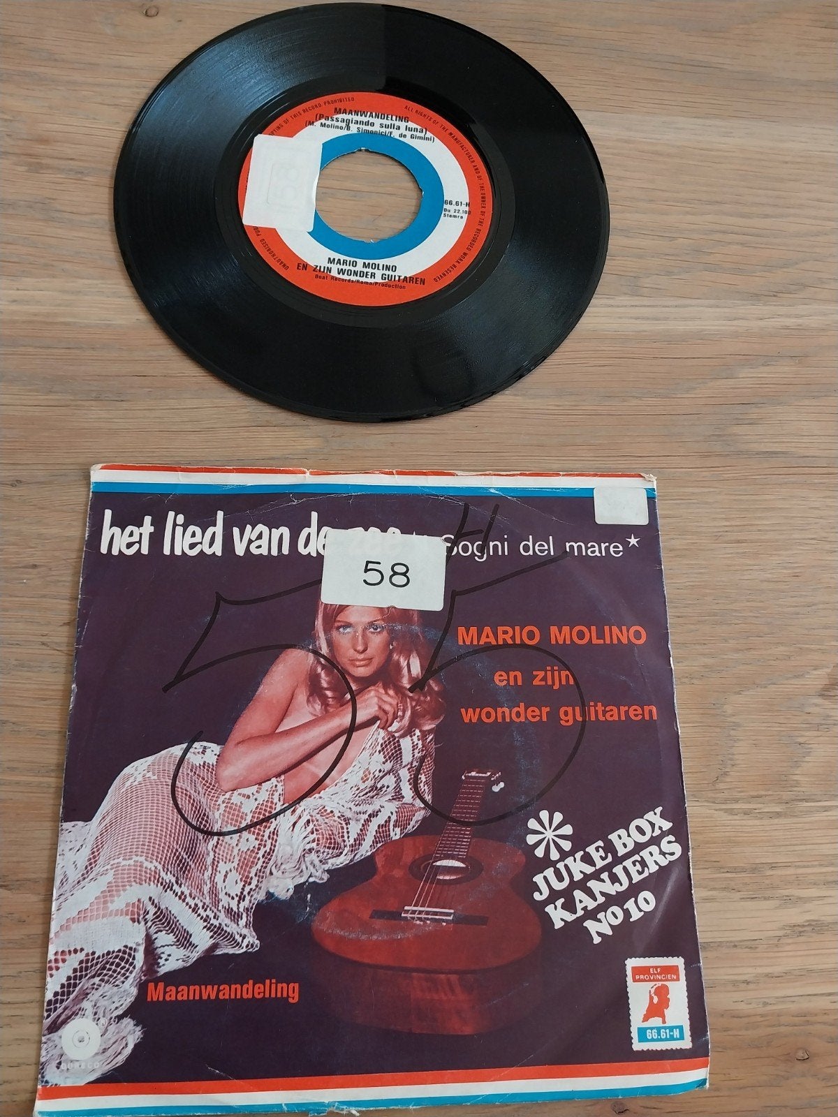Mario Molino - Het Lied Van De Zee / Maanwandeling (7 inch), Cd's en Dvd's, Vinyl Singles, Ophalen of Verzenden