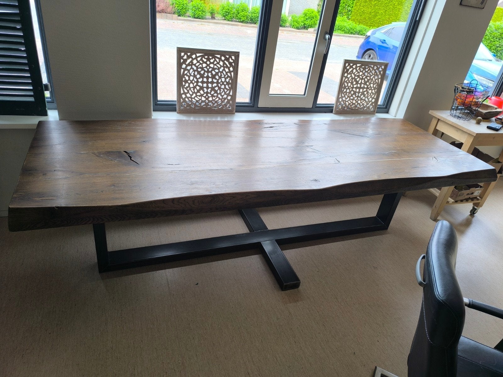 Gebruikte boomstamtafel 270/97/78, Ophalen, Gebruikt, 200 cm of meer, 50 tot 100 cm