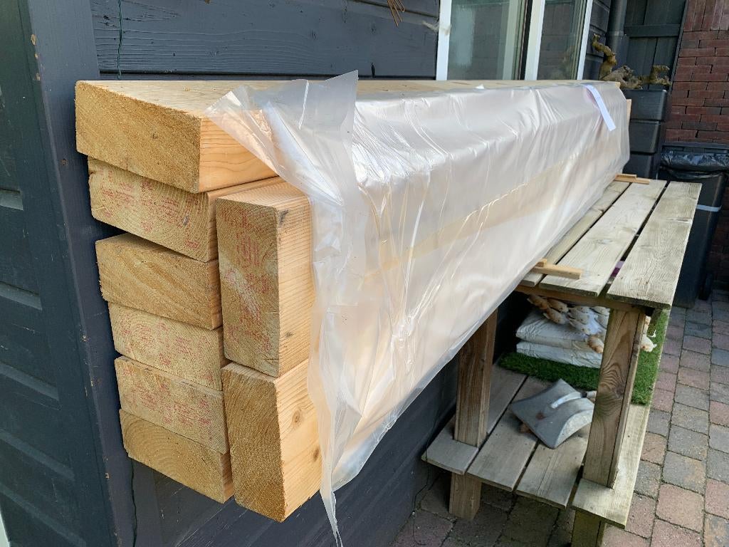 Vuren balken zo goed als nieuw  70 x 170 mm  280 cm lang 8x, Ophalen, Zo goed als nieuw, 250 tot 300 cm, 50 mm of meer