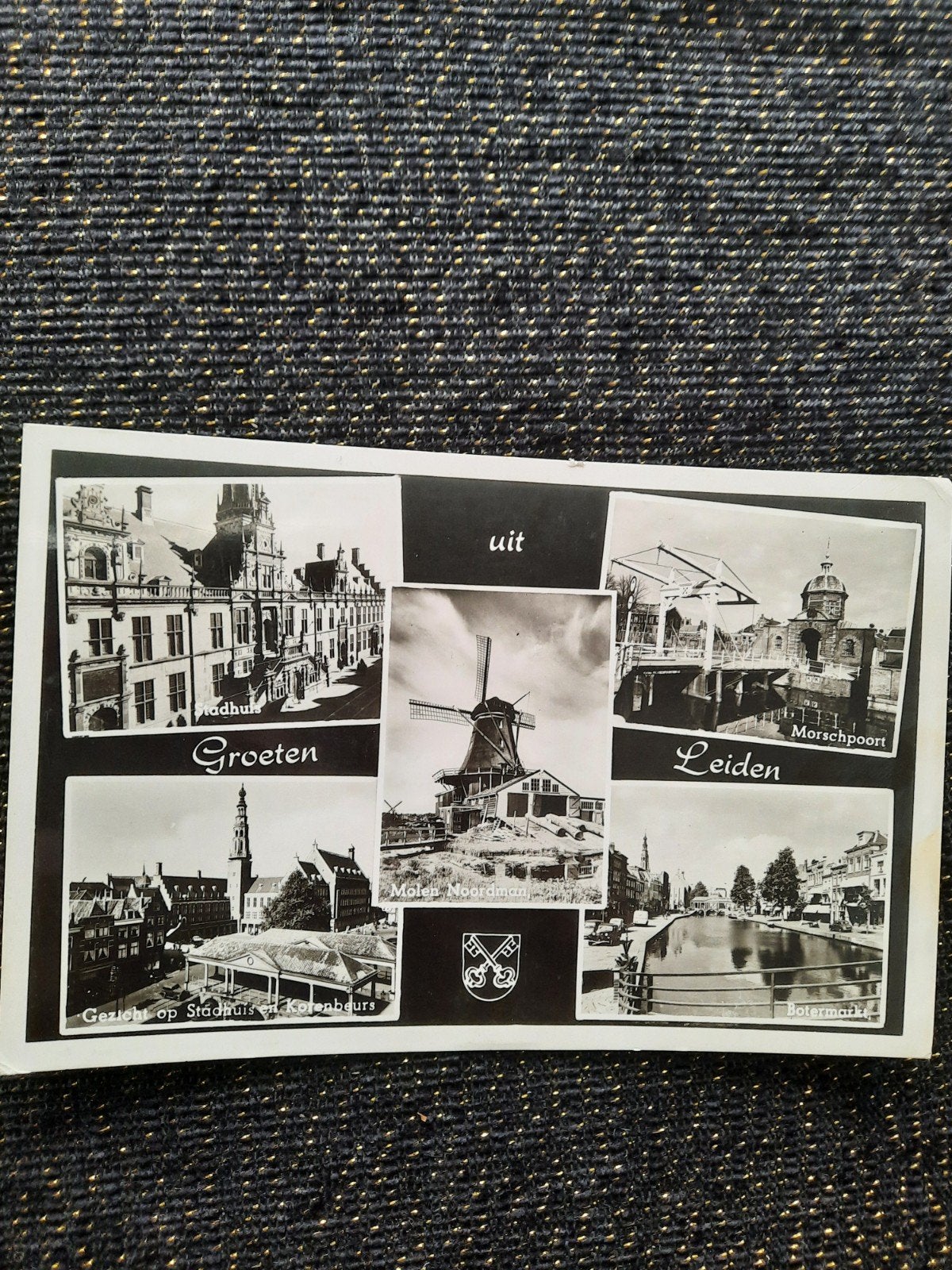 Oude ansichtkaart Leiden, prima staat, gestempeld 1960, Ophalen of Verzenden, 1960 tot 1980, Gelopen, Zuid-Holland