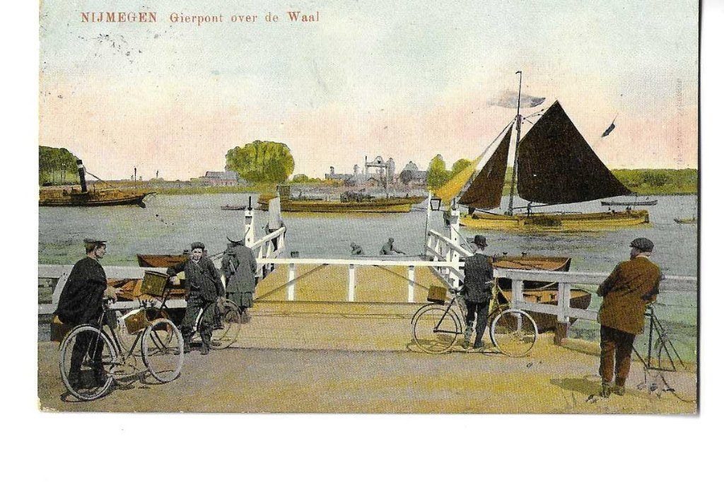 nijmegen  gierpont lent  tjalk rijwielen  uitg a.w.n  witmon, Verzenden, Voor 1920, Gelopen, Gelderland