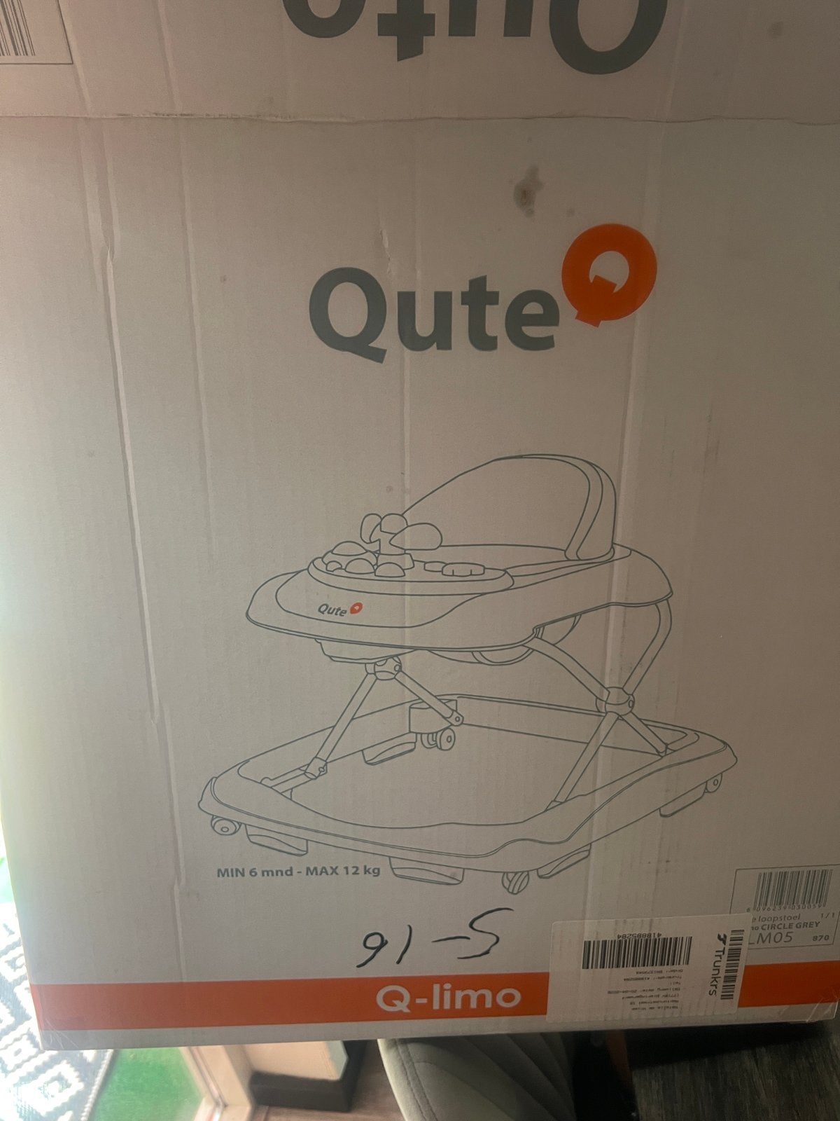 Qute Q-limo Babywalker - Grijs met speelblad, Ophalen of Verzenden, Nieuw, Overige typen, Met geluid