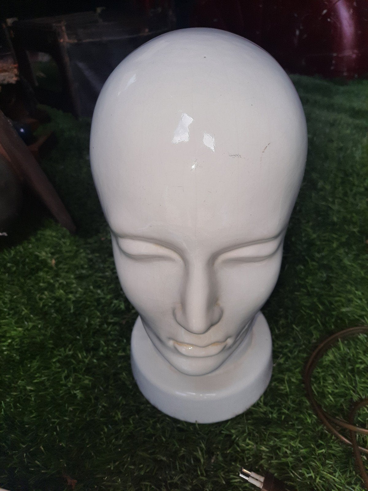 Vintage keramische mannequin hoofd - wit, Ophalen of Verzenden