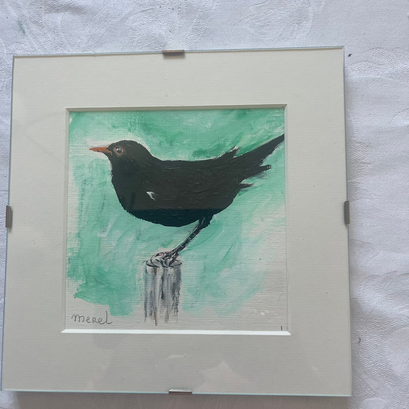 Merel, Huis en Inrichting, Ophalen of Verzenden, Minder dan 50 cm, Schilderij