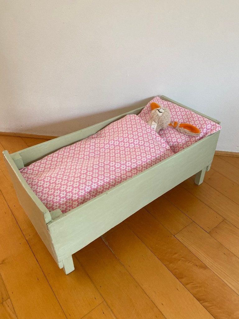 Lief houten poppenbedje, incl. nieuw setje, Ophalen, Gebruikt, Meubelstuk of Keukentje