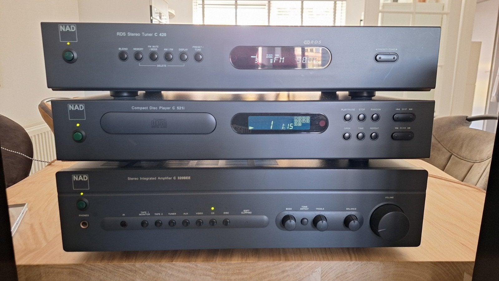 NAD Hifi Set: C420 Tuner, C521i CD-splr, C320BEE Versterker, Ophalen, Gebruikt, Overige merken