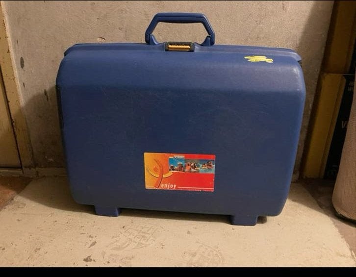 Blauwe koffer van Samsonite, Gebruikt, 50 tot 60 cm, Hard kunststof, Slot