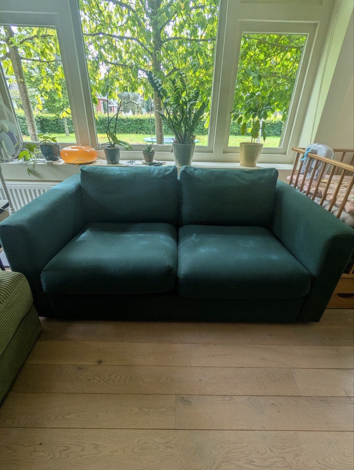 IKEA VIMLE 2-zitsbank donkergroen, Ophalen, Gebruikt, 150 tot 200 cm, Tweepersoons